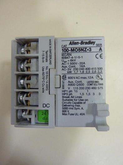 Used ALLEN BRADLEY Contactor 100-MO5NZ.3 SER A #64561
