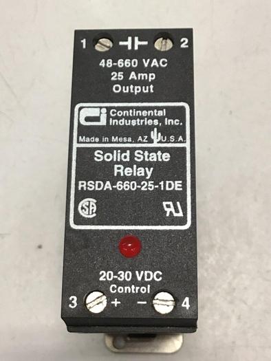 Used CONTINENTAL INDUSTRIES Solid State Relay RSDA-660-25-1DE #134803