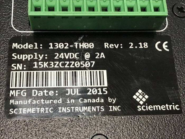Used SCIEMETRIC INSTRUMENTS Display 1302-TH00 REV 2.18 Used