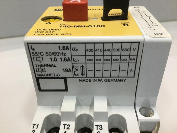 Used ALLEN BRADLEY Manual Motor Starter 140-MN-0160 SER B #101838