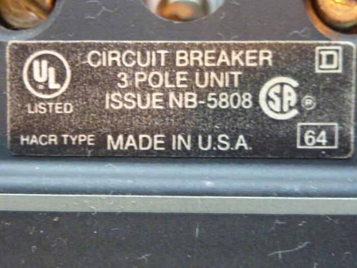 Used SQUARE D 30 Amp Circuit Breaker FAL360301212 USED