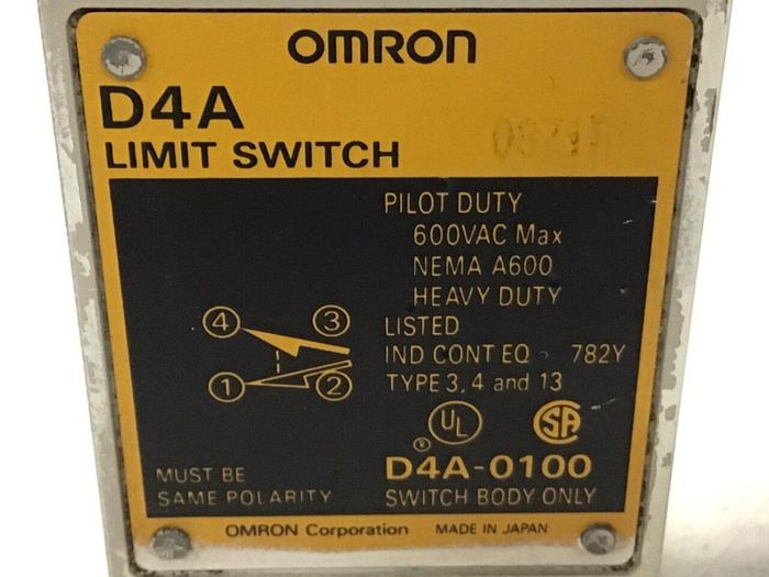 Used OMRON Limit Switch D4A-0100 #122001