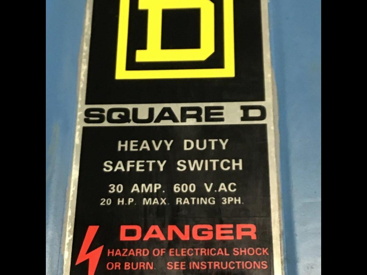 Used SQUARE D 30 Amp Safety Disconnect Switch H361AWK E1 Used