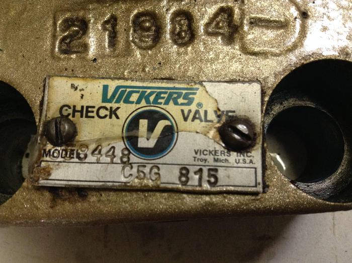 Used VICKERS Check Valve C5G815 #68323