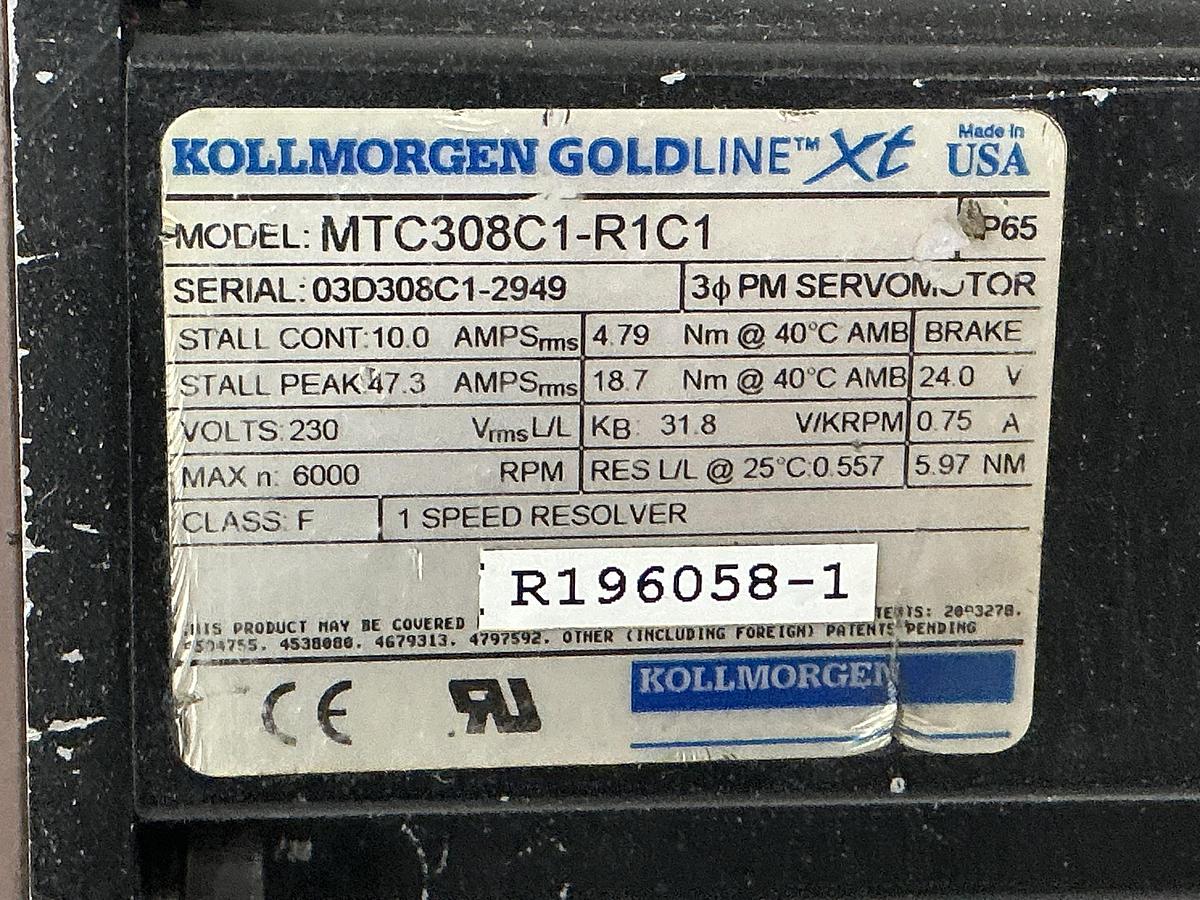 Used KOLLMORGEN GOLDLINE XT MTC308C1-R1C1