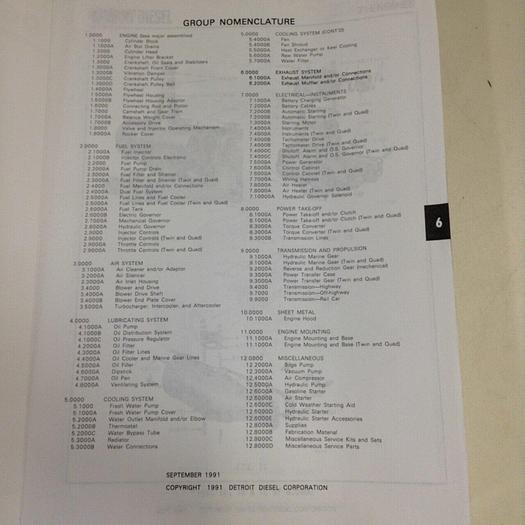 Used DETROIT DIESEL Parts Catalog CATALOG909 #70909