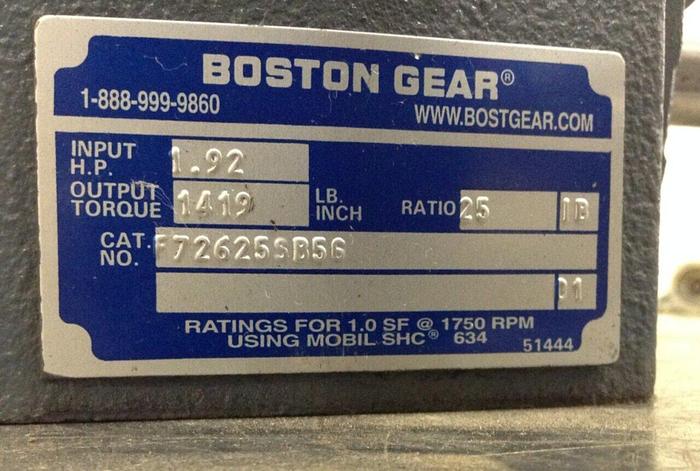 Used BOSTON GEAR Gear Reducer F72625B5G USED