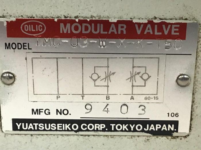 Used YUATSU SEIKO Modular Valve TMC-03-W-X-K-T50 #132082