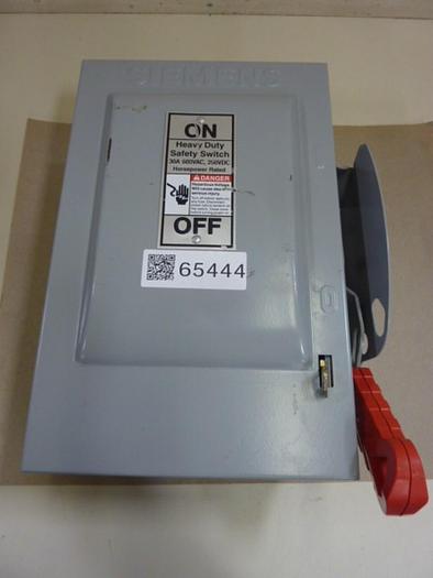 Used SIEMENS 30 Amp Safety Disconnect Switch HNF361 VBII #65444