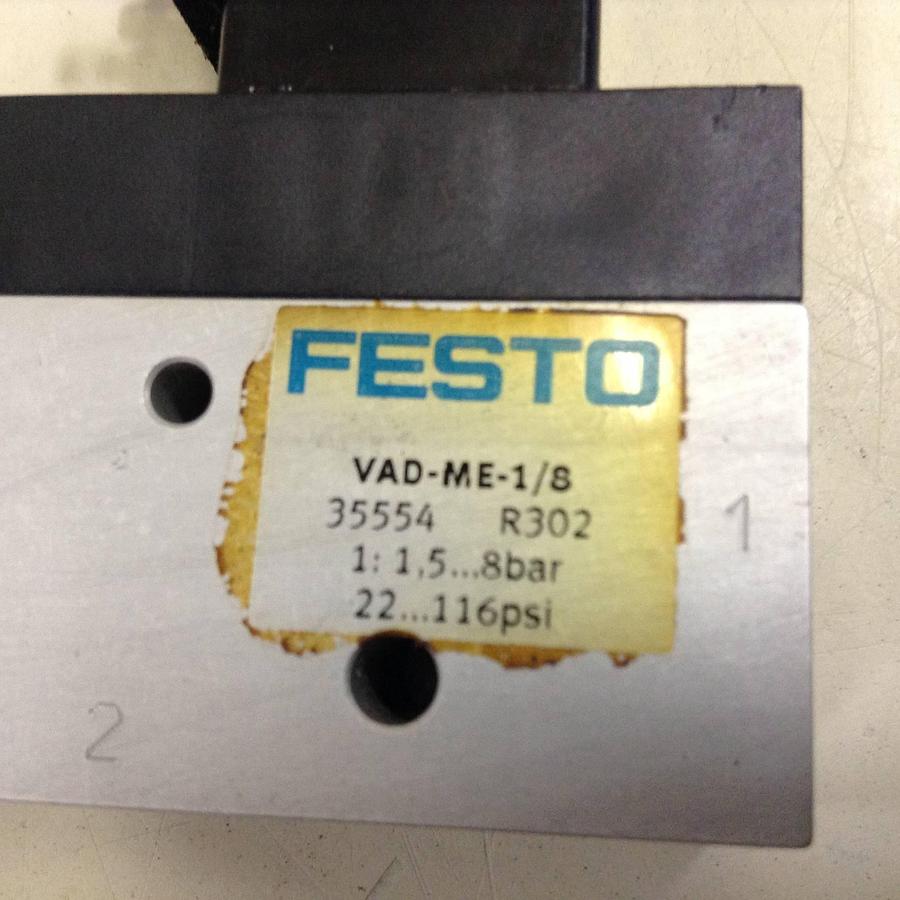 Used FESTO Vacuum Generator/Solenoid Valve VAD-ME-1/8 Used