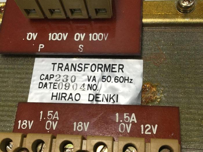 Used HIRAO DENKI 0.23 kVA Transformer HDT 230VA #102160