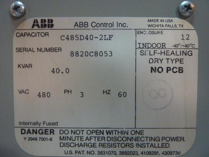 Used ABB Capacitor C485D40-2LF Used
