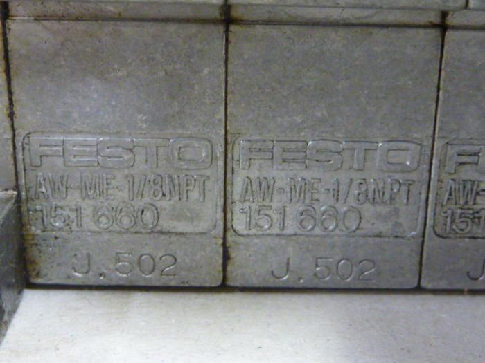 Used FESTO Control Block w/ Valves AW-ME-1/8NPT #60117
