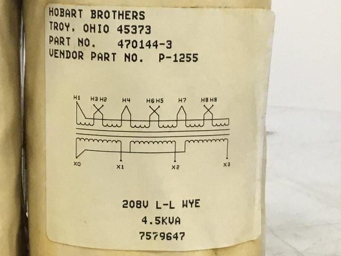 Used HOBART BROTHERS 4.5 kVA Transformer 470144-3HB #131710