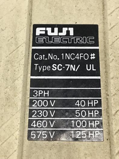 Used FUJI ELECTRIC Contactor SC-7N/UL 1NC4F0 #140686