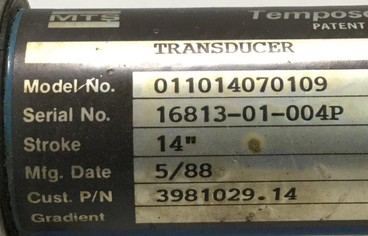 Used MTS Transducer 011014070109 USED 