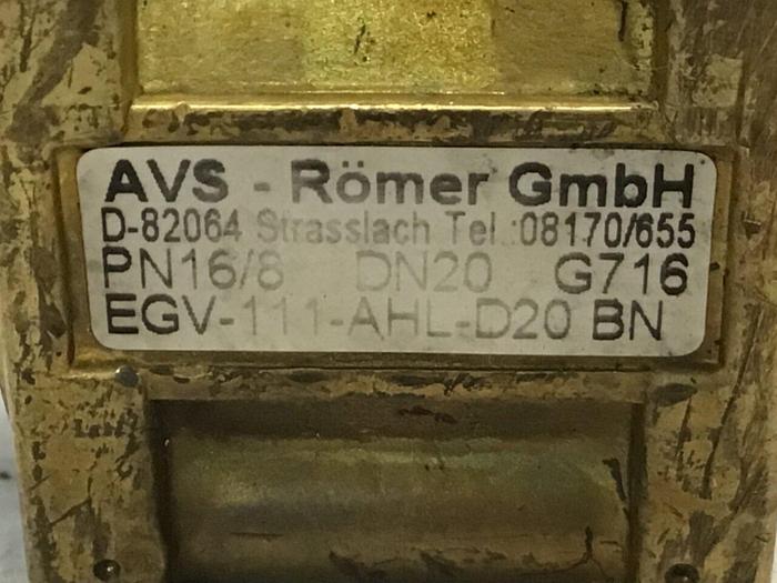 Used AVS-ROMER Solenoid Valve EGV-111-AHL-D20 BN #126678