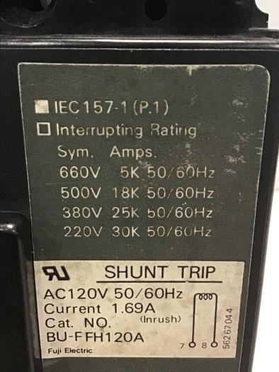 Used FUJI ELECTRIC 70 Amp Circuit Breaker BU-ESB3070 #127455