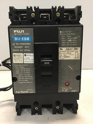 Used FUJI ELECTRIC 60 Amp Circuit Breaker BU-ESB3060 #127461