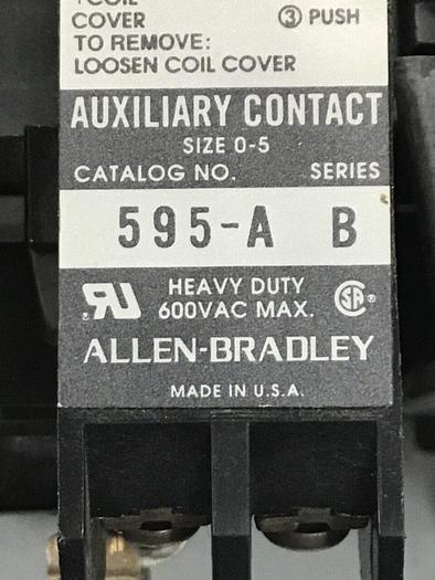 Used ALLEN BRADLEY Starter Size 1 509-BOD SER B W45 #127359