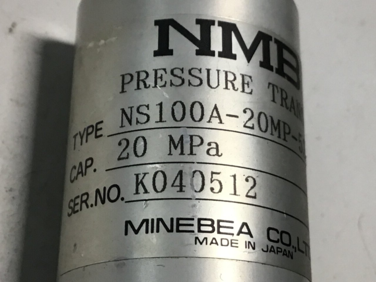 Used NMB Pressure Transducer NS100A-20MP-5222-S14 Used