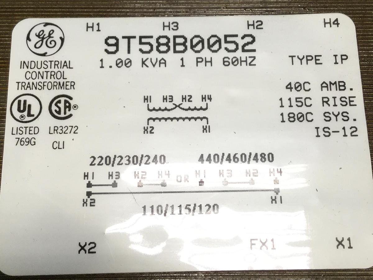 Used GENERAL ELECTRIC / GE 1.00 kVA Transformer 9T58B0052 Used