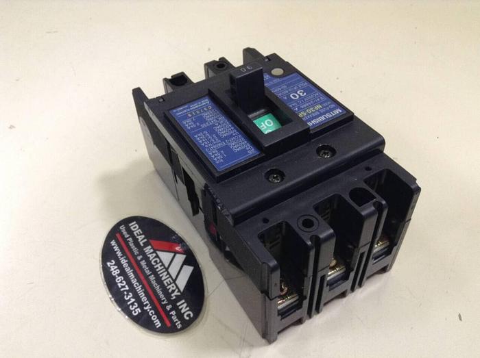 Used MITSUBISHI 30 Amp Circuit Breaker NF30-SP-30 #75215