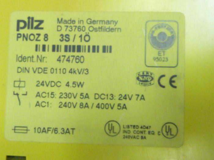 Used PILZ Safety Relay PNOZ83S/1O #49040