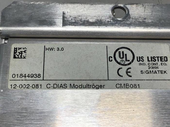 Used SIGMATEK 7 Slot Module CMB081 12-002-081 #139352