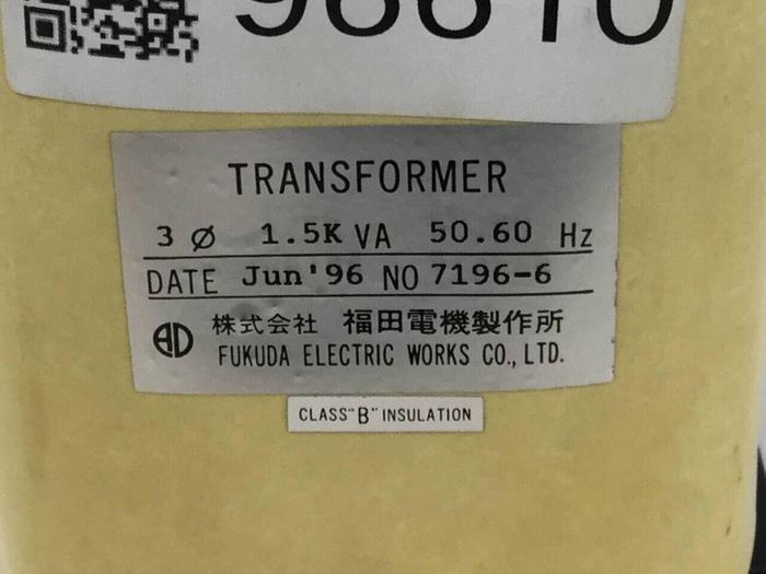 Used FUKUDA 1.5 kVA Transformer 7196-6 #96610