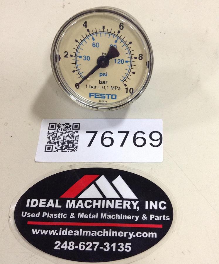 Used FESTO 0-120 PSI Pressure Gauge 162838 Used