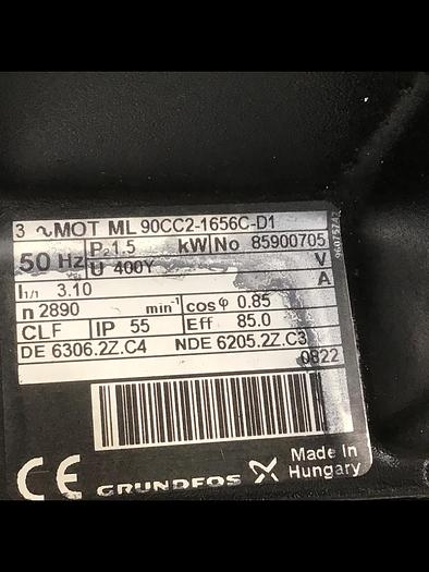 Used GRUNDFOS Centrifugal Pump w/ Motor A96523607-P20832157 Used #143233