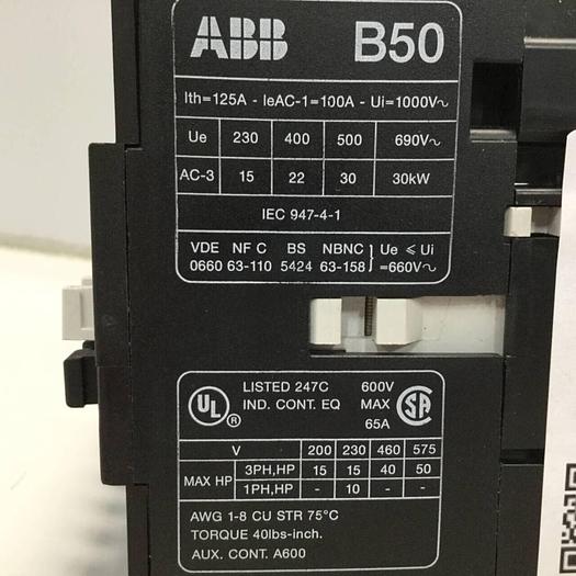 Used ABB Contactor B50 USED