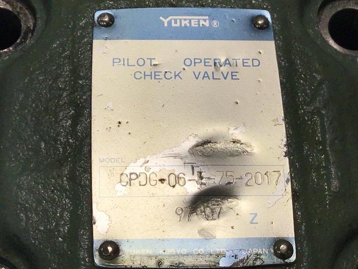 Used YUKEN Pilot Operated Check Valve CPDG-06-E-75-2017 USED