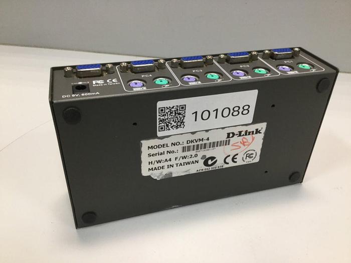 Used D LINK 4-Port KVM Switch DKVM-4 #101088