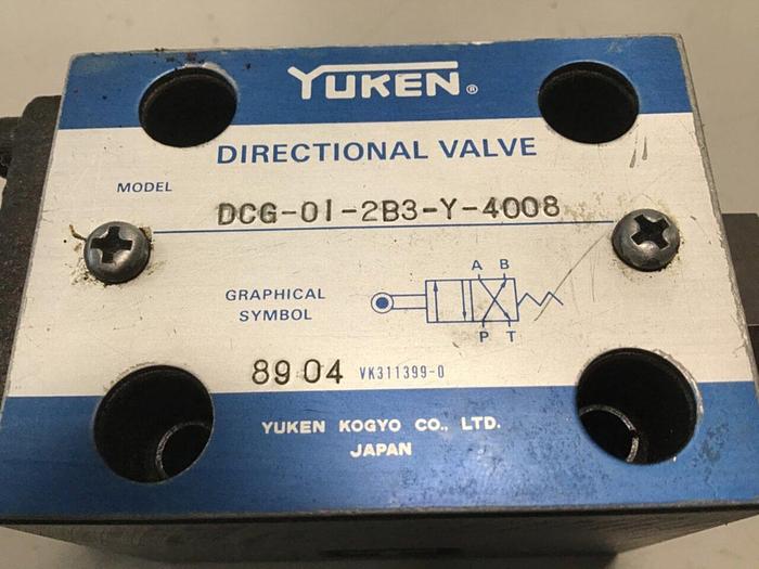 Used YUKEN Directional Valve DCG-01-2B3-Y-4008 #113353