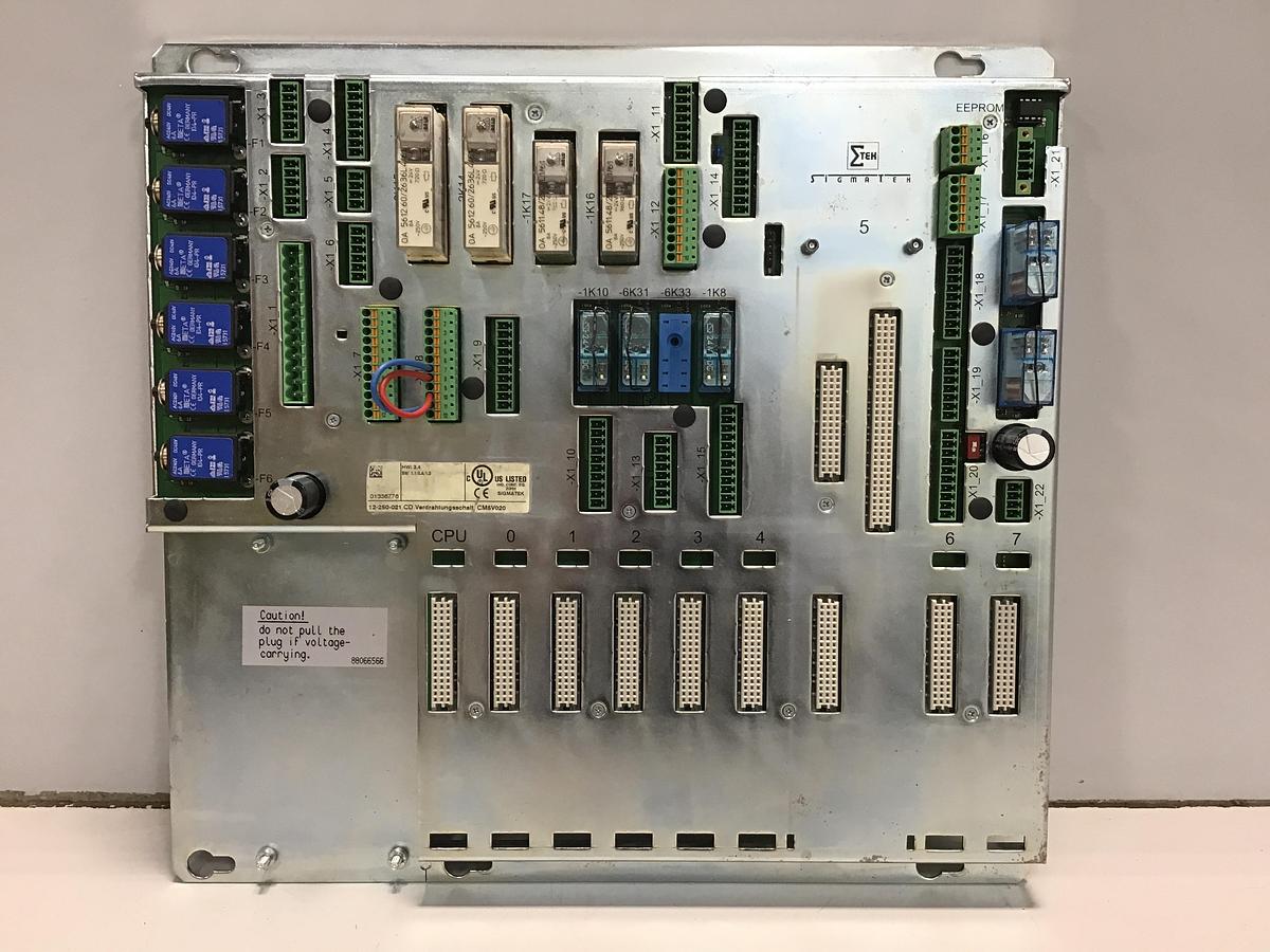 Used SIGMATEK 12-250-021 Base Plate/ Back Panel CM5V020 USED #136462