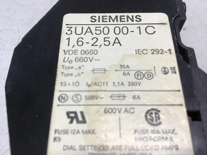 Used SIEMENS Relay 3UA5000-1C #124016