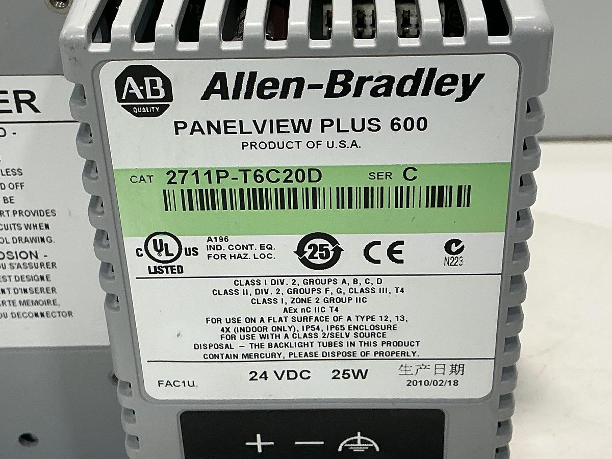 Used ALLEN BRADLEY 2711P-T6C20D