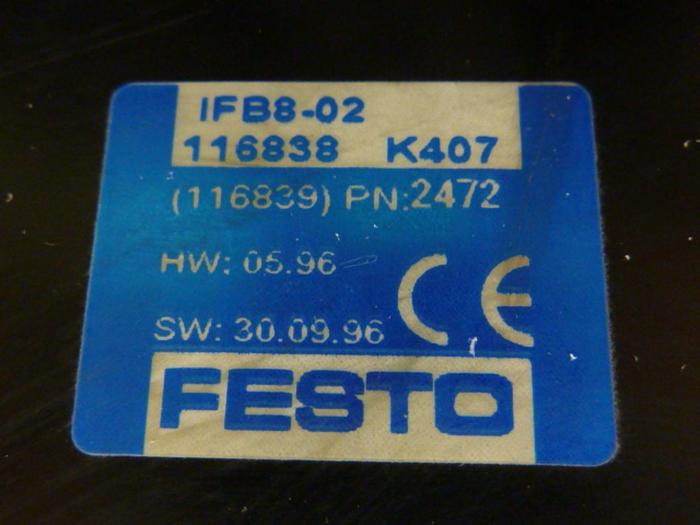 Used FESTO Control Block / Valve Terminal IFB8-02 #52837