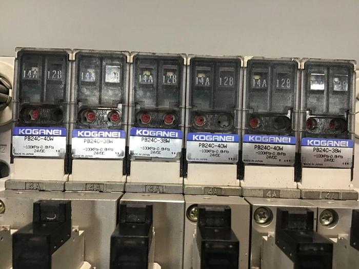 Used KOGANEI Block w/ Valves PBM6P-3W #120982