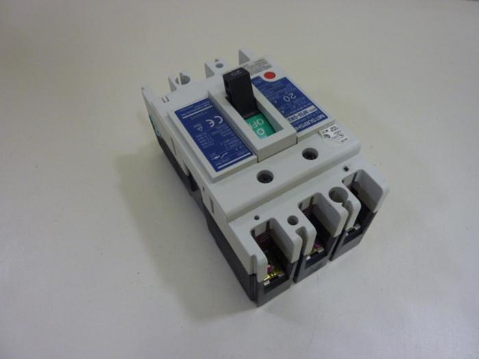 Used MITSUBISHI 20 Amp No-Fuse Breaker NF50-SWU3-20 #60737