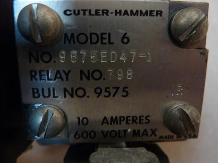 Used CUTLER HAMMER Motor Starter 9575ED47-1 #27801