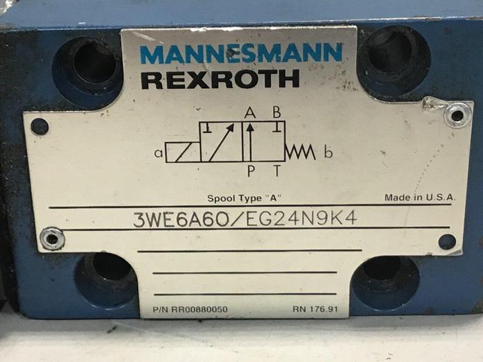 Used MANNESMANN REXROTH Valve 3WE6A60/EG24N9K4 USED
