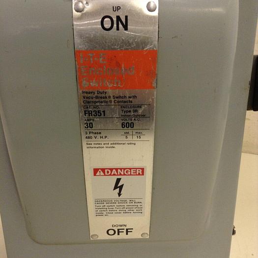 Used ITE SIEMENS 30 Amp Safety Disconnect Switch FR-351 #69274