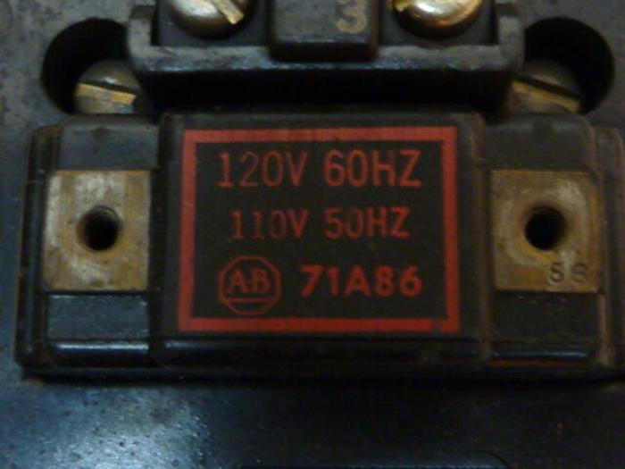 Used ALLEN BRADLEY Motor Starter Size 1 709-BOD103 SER K #29561