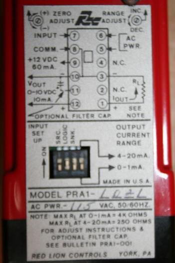 Used RED LION CONTROLS Pulse Rate Converter Relay PRA1-1021 Used