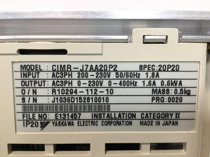 Used YASKAWA VS Mini J7 Drive CIMR-J7AA20P2 #98523