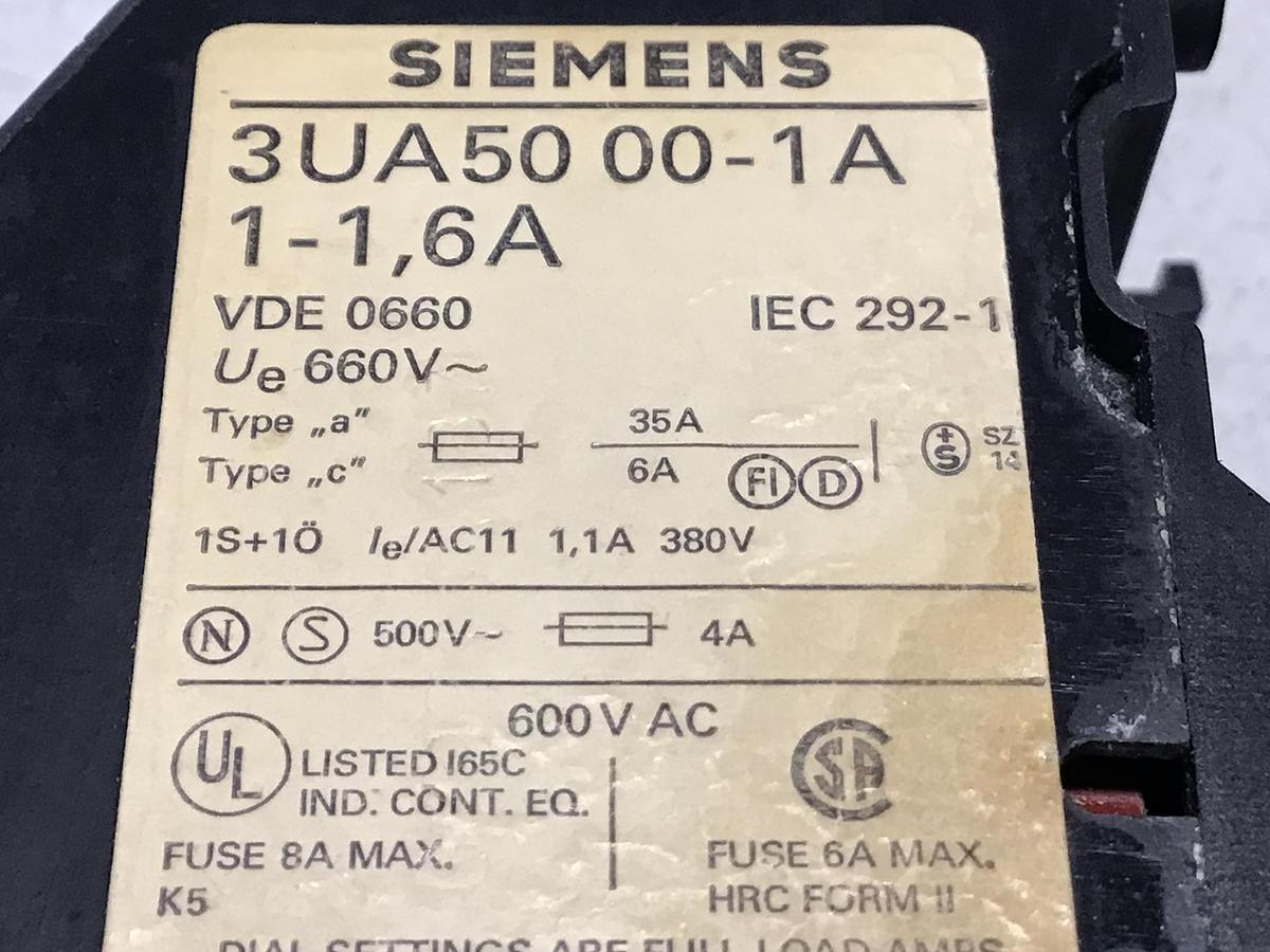 Used SIEMENS Overload Relay 3UA5000-1A USED