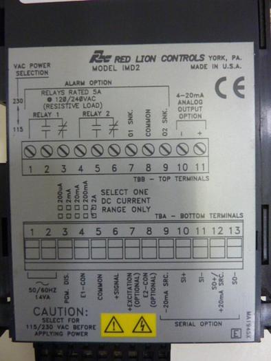 Used RED LION CONTROLS Current Panel Meter IMD2 #64857